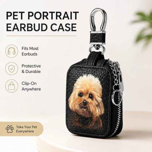 Custom Hand-Painted Pet Portrait Earphone bag