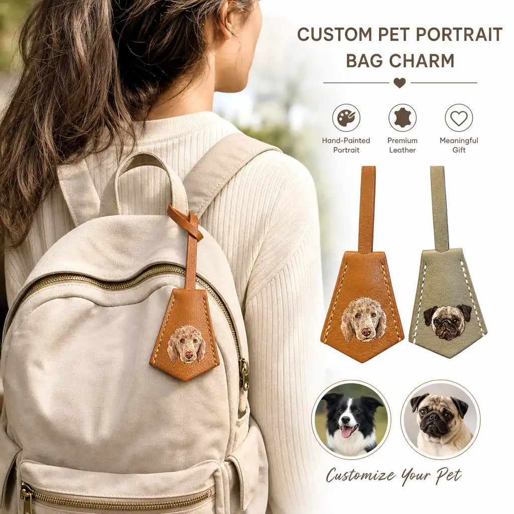 Custom Pet Portrait Bag Charm
