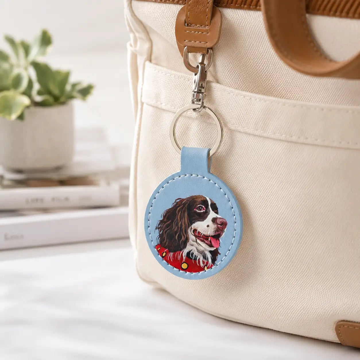 Hand-Painted Custom Pet Portrait Keychain