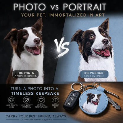 Hand-Painted Custom Pet Portrait Keychain