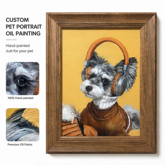 Custom Hand-Painted Pet Portrait Oil Painting