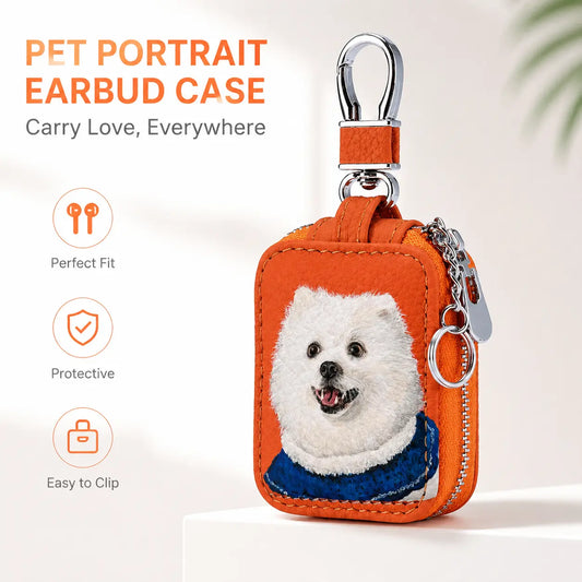 Custom Hand-Painted Pet Portrait Earphone bag
