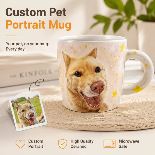 Custom Hand-Painted Pet Portrait Ceramic Mug