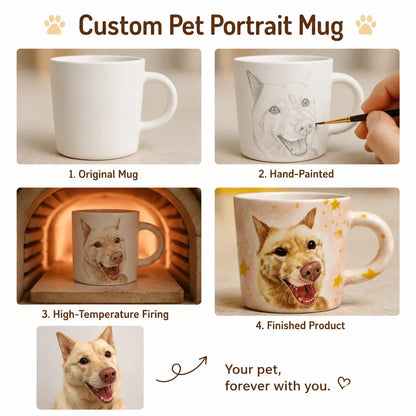 Custom Hand-Painted Pet Portrait Ceramic Mug