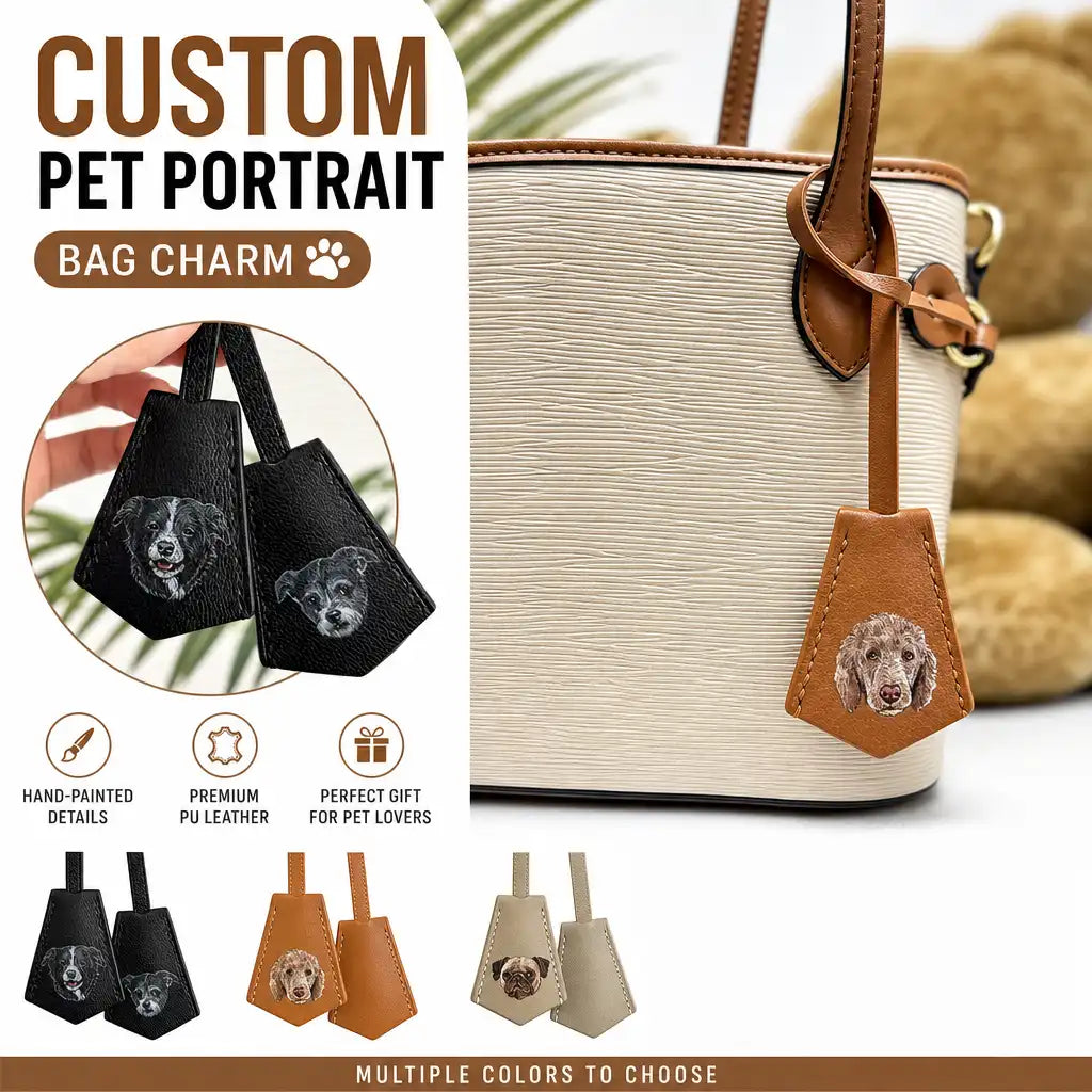 Custom Pet Portrait Bag Charm