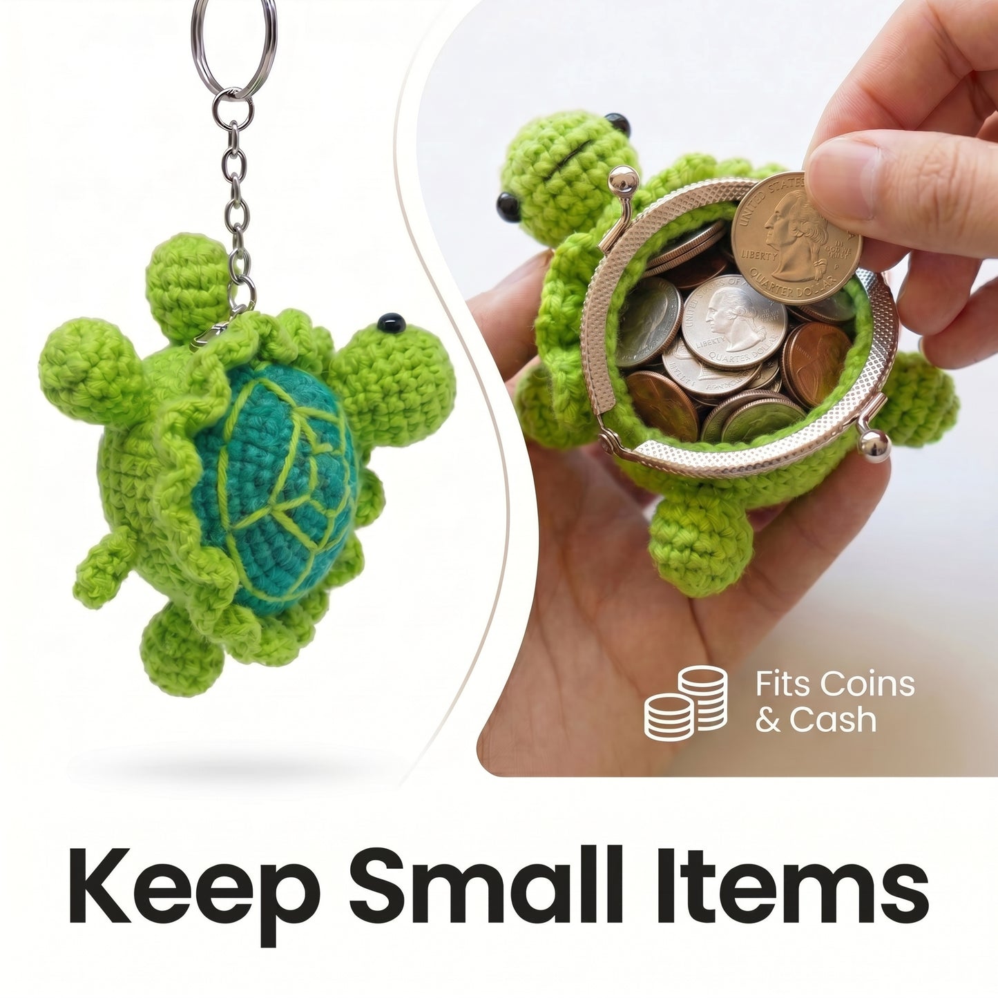 Crochet Turtle Coin Purse