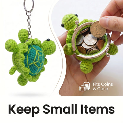 Crochet Turtle Coin Purse
