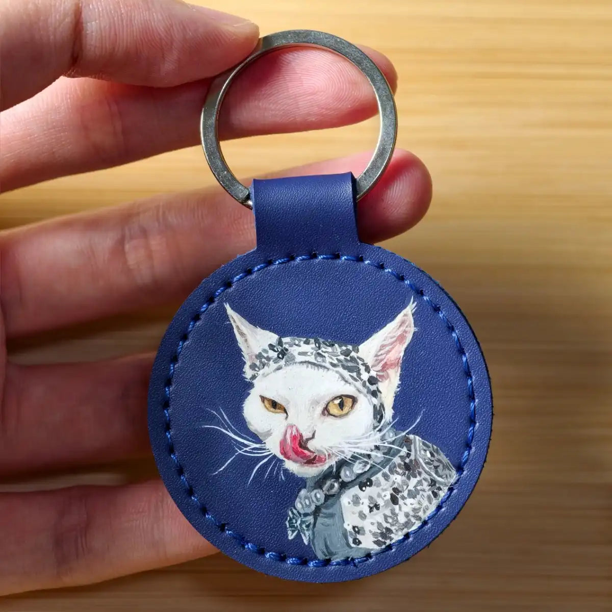 Hand-Painted Custom Pet Portrait Keychain