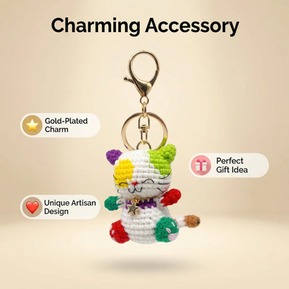 Handmade Crochet Cat Keychain