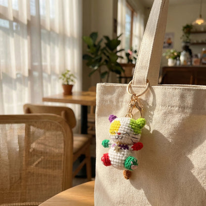 Handmade Crochet Cat Keychain