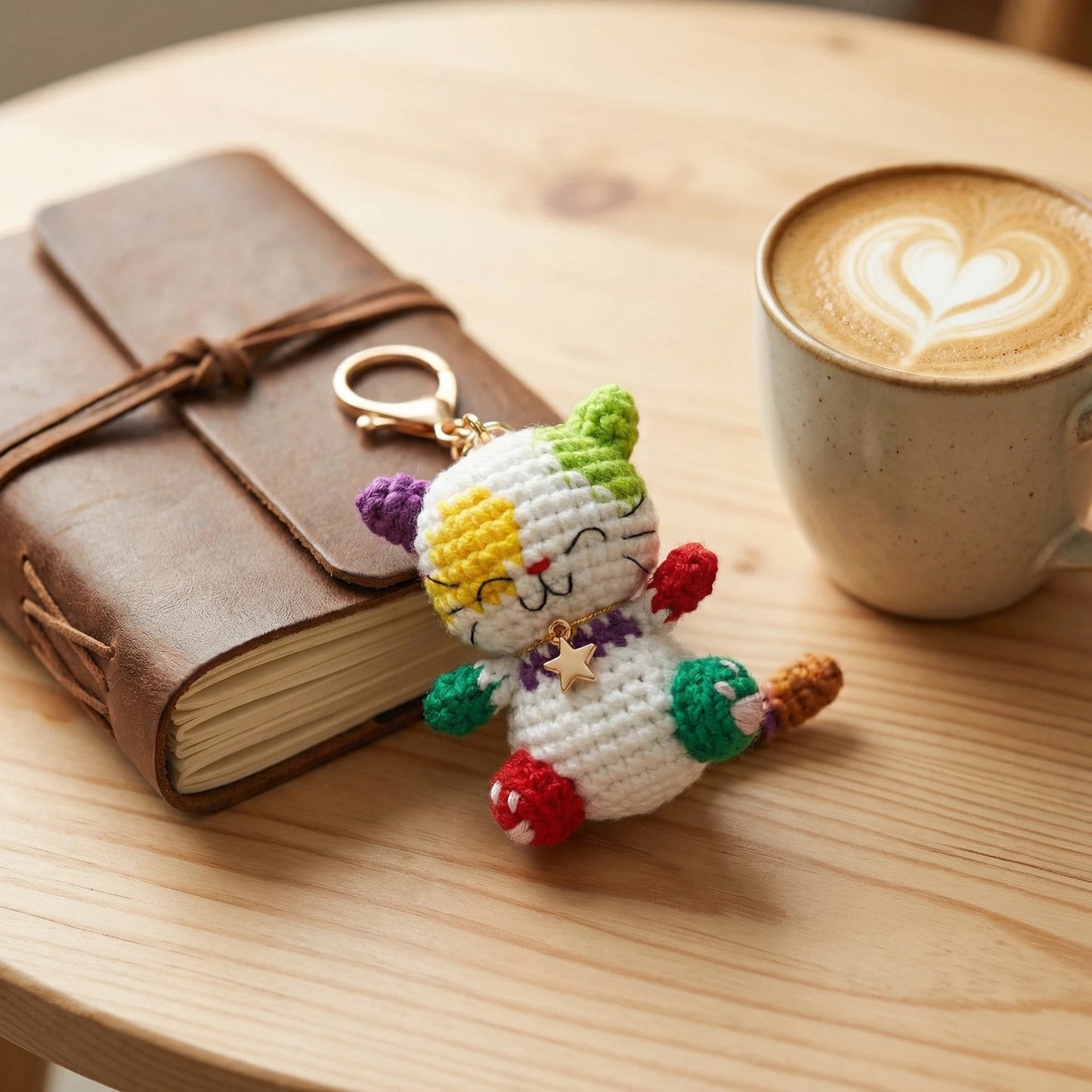 Handmade Crochet Cat Keychain
