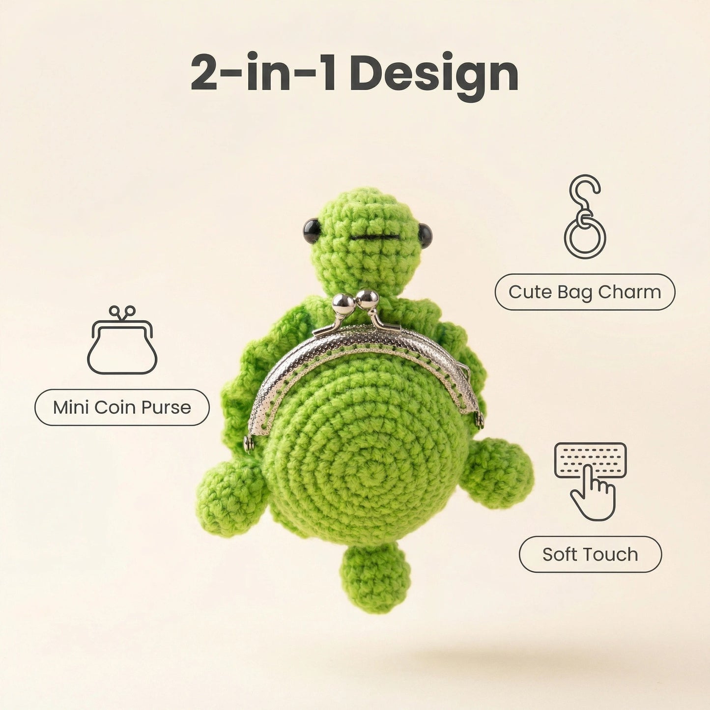 Crochet Turtle Coin Purse