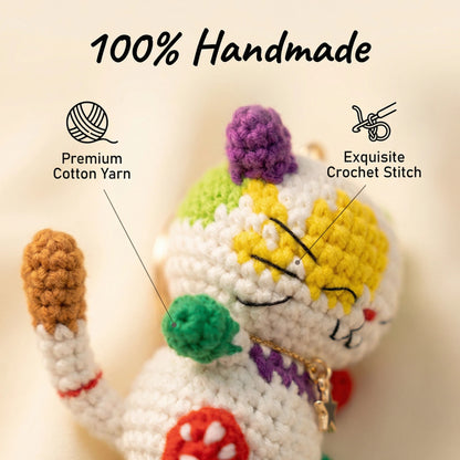 Handmade Crochet Cat Keychain