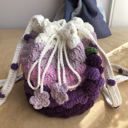Handmade Colorful Crochet Drawstring Bag