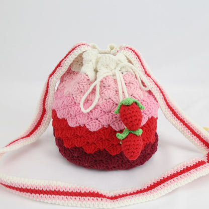 Handmade Colorful Crochet Drawstring Bag