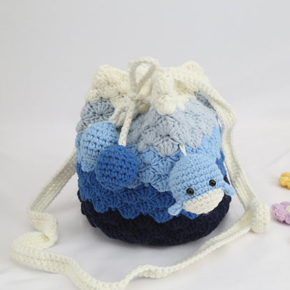 Handmade Colorful Crochet Drawstring Bag