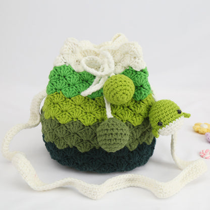 Handmade Colorful Crochet Drawstring Bag
