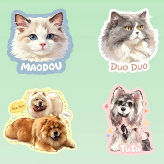 Custom Pet Portrait Stickers
